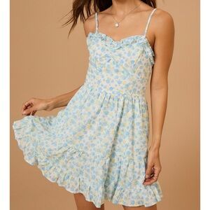 NEW Altar’d State Blue Floral Mini Dress Size Medium NWT